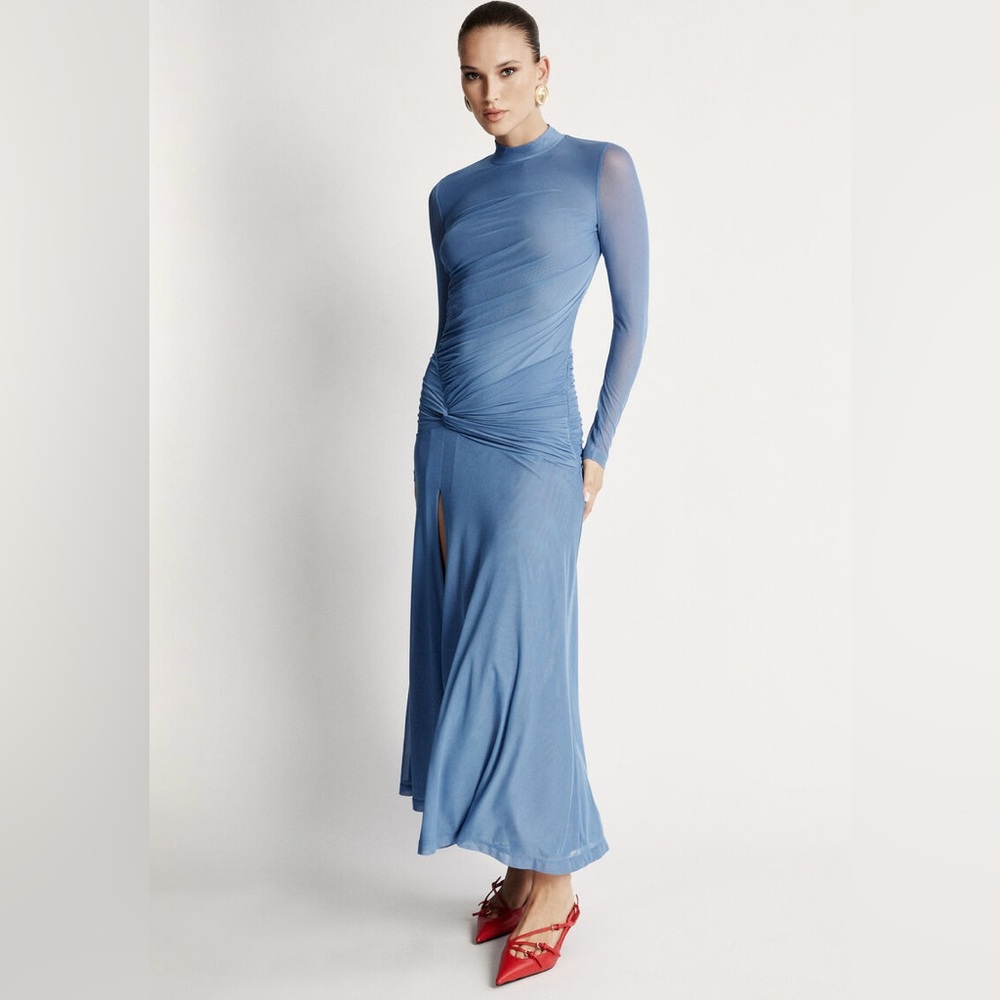 Bardot Lea Long Sleeve Mesh Midi Dress